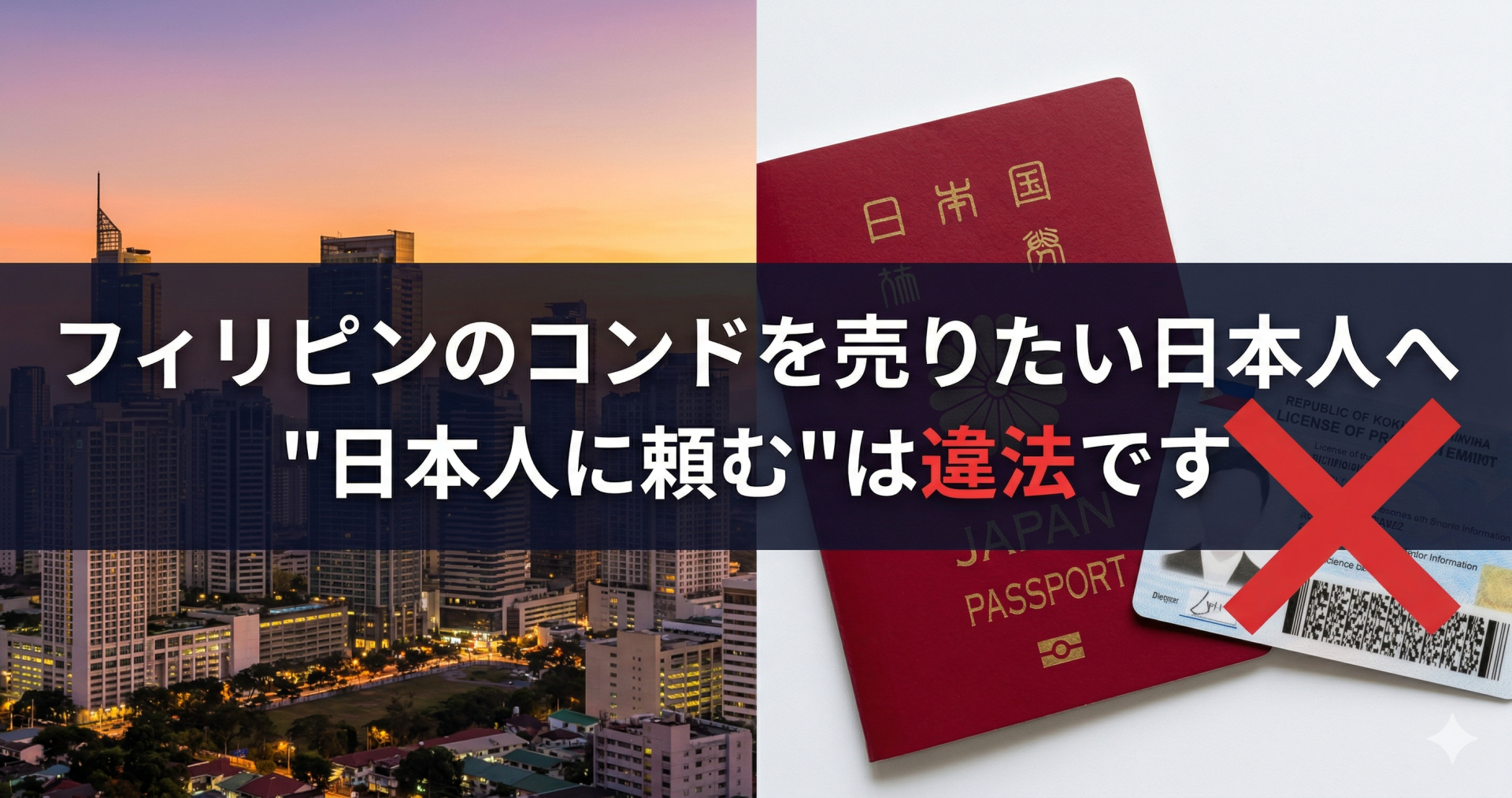 フィリピンでコンドミニアムを買ってしまった日本人へ ― 売りたいとき、「日本人に頼む」は違法です。では、どうすればいいのか。